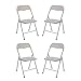 Milani Home s.r.l.s. Set di 4 Sedie Pieghevoli Slim Tortora Opaca Struttura Grigia per Interno Sala da Pranzo Salotto Cucina Ufficio Salvaspazio