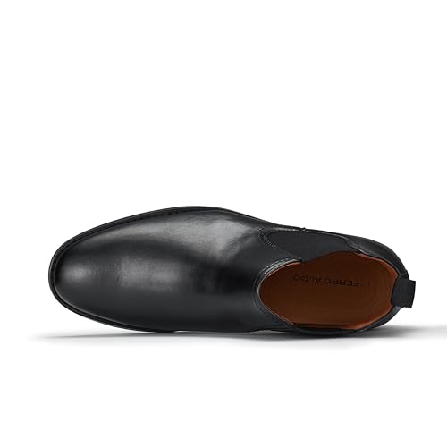 Image of Ferro Aldo Men's Chelsea Boots | Pull-On Ankle Boot in Plain Toe, Cap Toe & Wingtip Brogue Styles | For Casual, Dress, Work & Formal Events