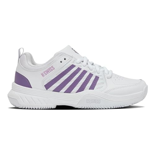 Tenis de mujer K-Swiss Court Express 2 Clay blancos y morados en talla 39