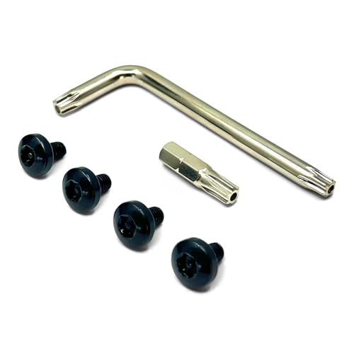 Antitheft License Plate Screws for Tesla Rear Plates - Rustproof Black Stainless Steel Plate Screw Kit for Fastening Back License Plates on All Models - Stock Length for Without Frame (6mm)
