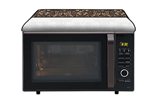 Image of Stylista Microwave Oven Cover for IFB 38 L Convection 38SRC1 Floral Pattern Brown