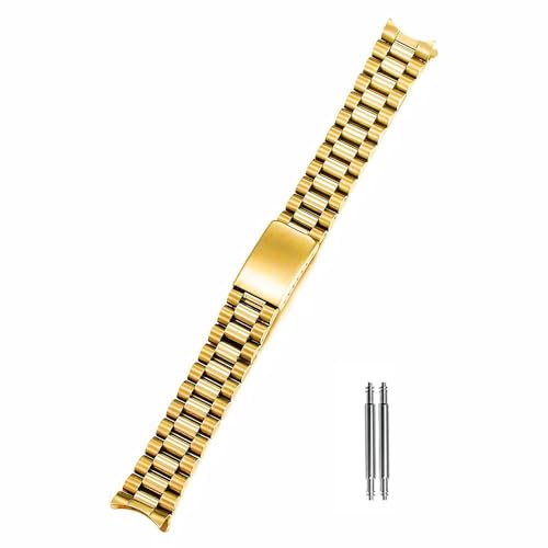 Curved End 18MM 19MM 20MM Brush Polish Solid Stainless Steel President Watch Strap Band bracelet Fit For Rlx Skx Mechanical watch