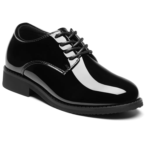 GINNI Boys Dress Shoes Kids Patent Oxfords Formal Church Wedding Tuxedo Shoes for Toddler/Little Kid/Big Kid Black