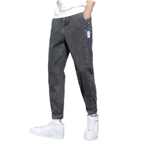 Men's Drawstring Harem Jeans Loose Fit Denim Pants Spring Fall Casual Cowboy Style Trousers