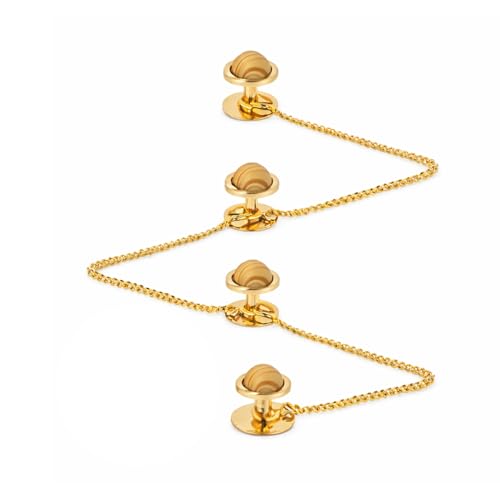 VAMA Fashions Gold Plated Wood Design Kurta Buttons for Ethnic Ware Men Women