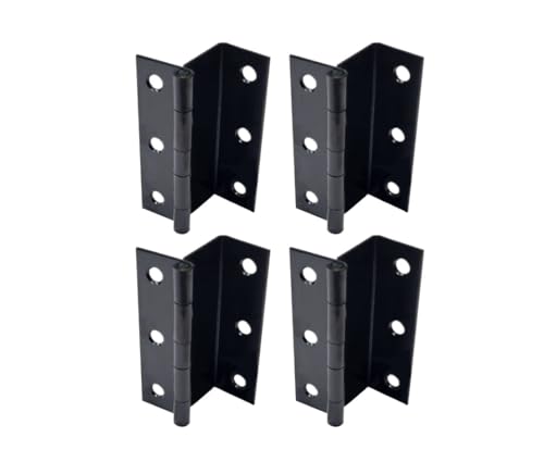 QCAA Three Fold Shutter Hinge Half Surface for Shutter Cabinet Furniture 2-1/2 x 1.2mm Matte Black Made in Taiwan 4 Pack