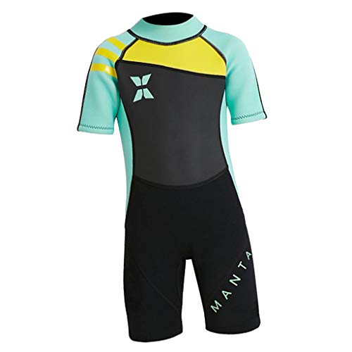 Almencla Fatos de Mergulho de Uma Peça Infantil de Manga Curta de Mergulho Livre Fato Completo de Na