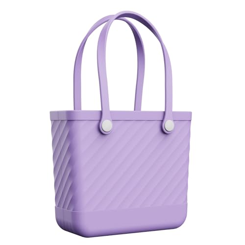 Beach Bag Rubber Tote for Women – Medium Waterproof Sandproof Leakproof with Zipper Pocket for Travel Pool Boat Gym