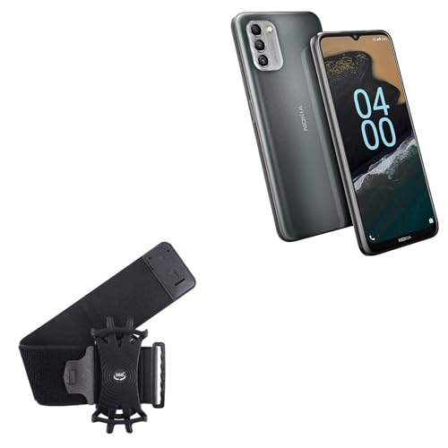 BoxWave Holster Compatible with Nokia G400 5G - ActiveStretch Sport Armband, Adjustable Armband for Workout and Running - Jet Black