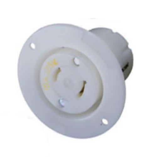 Hubbell Wiring Systems HBL7526C WP1 Insulgrip Twist-Lock Wall Plate Flanged Receptacle Weatherproof Cover, 15 Amp, 125VAC, 2 Pole, 2 Wire, Non-Grounding, 2-9/16 Diameter x 1-23/32 Length, White