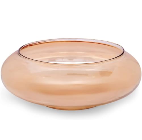 Image of Splendid Glass Spring Urli Bowl for Diwali Decorative Bowl | Floating Flowers | Tea Light Candles Home (Golden, 8 Inch)