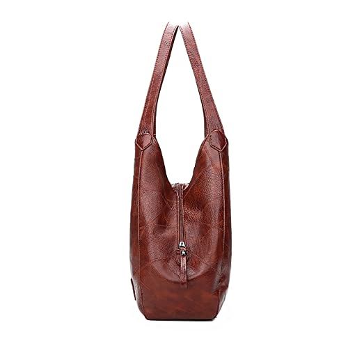 Skyue Vintage Handtas For Vrouwen Zacht PU Schoudertas Grote Capaciteit Dame Tas Mode Schoudertas Boodschappentas (Color : Wine red, Size : 26x10x30cm) - Image 3