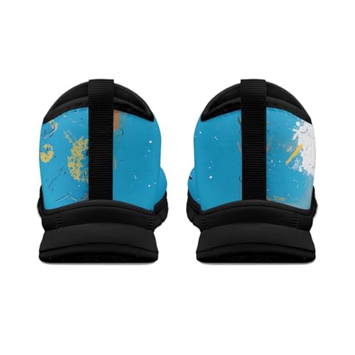 Women's Art Pattern Slip-On Sneakers Casual Low-Top Loafers Flat Shoes Lightweight Soft Shoes Non-Slip Workout Travel Shoes US Size 5.5-11.53