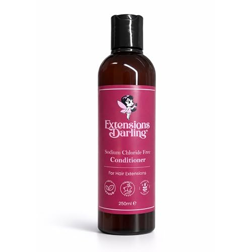 Image of Extensions Darling Sulphate Free Conditioner 250ml, Perfect For Extensions, Colour Treated Hair & Keratin Treatment, Hair Extension Care, Vegan Shampoo, Raspberry Scent