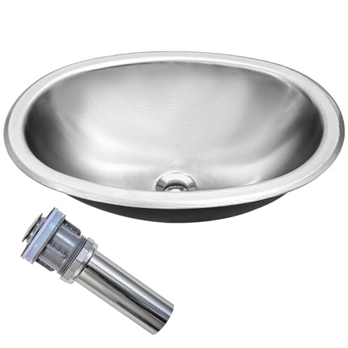 Image of RV Kitchen Sink, 16 inch x 11 inch x 5 inch Stainless Steel Bar Sinks, 16 Inch Small Kitchen Sinks Can Be Used At Rv, Outdoor, Bathroom,laundry, Included Sink Drain Assembly