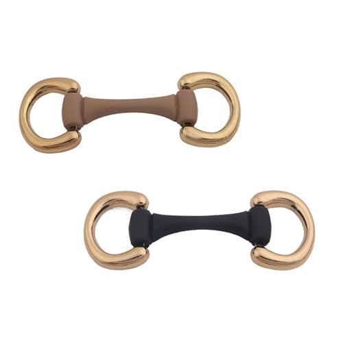 2Pcs Brown Combination Minimalist Classic Horsebit Zinc Scarf Ring