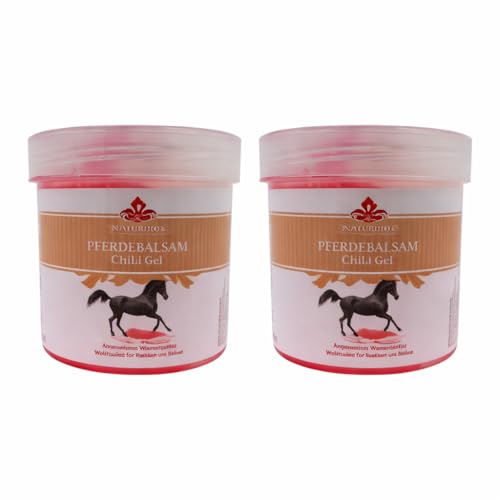 Bálsamo de Caballo Naturhof Gel 2 x 250 ml – Gel Térmico con Chili y Extractos Botánicos para Dolor Muscular y Articular – Absorción Rápida, Efecto Calor y Frescor – Uso Diario