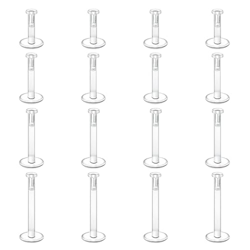 Quvxzy 16 Pièces Piercing Labret, Piercing Labret Lèvre, Nombril Clair Set - Anneau Nombril Grossesse - Plastique Souple, Compatible avec Medusa Madonna,...