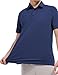 Separatec Men's Polo Shirts Short Sleeve Performance - Cotton-Like Quick-Dry Moisture Wicking Fabric, Snap Button for Golf, Casual, Business, Travel Dark Blue