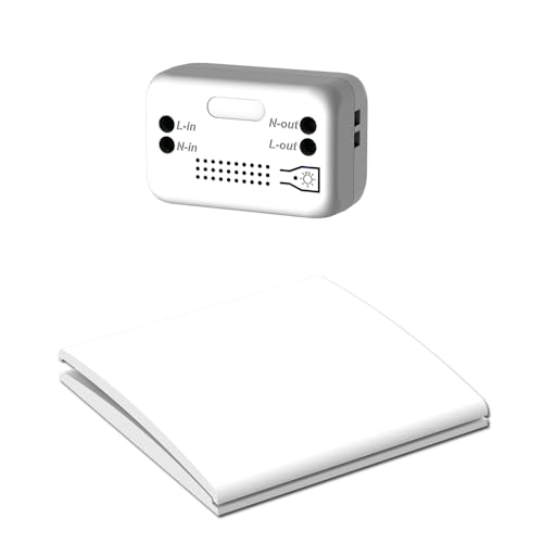Interruptor inalámbrico VIVIS, sin Necesidad de cableado, sin baterías, generación de energía Manual, Alcance Efectivo en Interiores de hasta 80 Metros, Resistente al Agua, Seguro. (1 To 1)