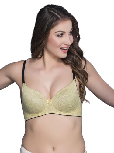 Image of Clovia Women's Cotton Rich Padded Non-Wired Push-Up T-Shirt Bra Multiway