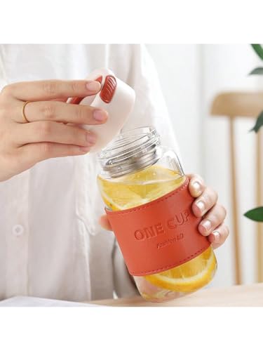 Image of 300ML Double-Wall Glass Water Bottle | Tea & Water Separation Bottle with Stainless Steel Infuser | Perfect for Loose Tea, Detox Fruit Water, Travel, Camping & Gifting