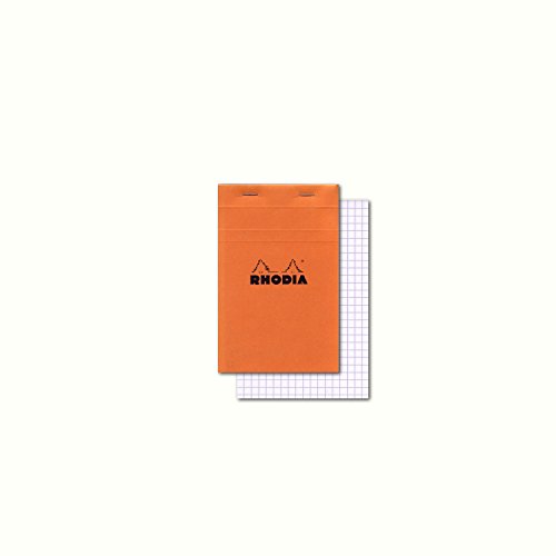 RHODIA 18200C - Bloc-Notes Agrafé N°18 Orange - A4 21 x 29,7 cm - Petits Carreaux - 80 Feuillets Détachables - Papier Clairefontaine Blanc 80 g/m² -...