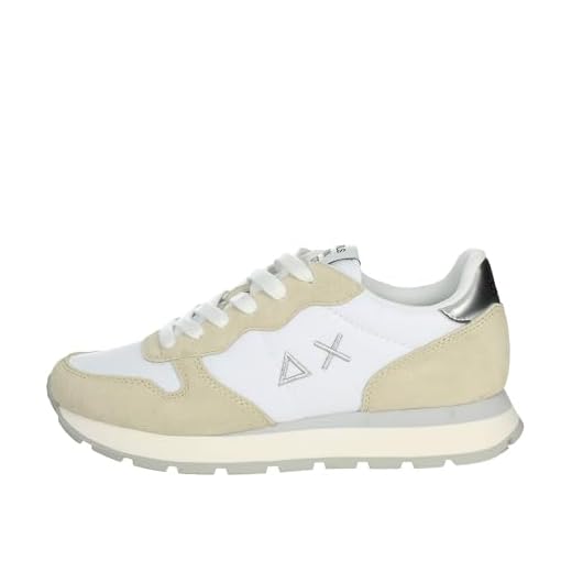 Sneaker running Sun68 Ally gold silver in suede/ tessuto bianco panna donna DS24SU03 Z34202 39