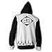 MelangCos Anime Bleach Zaraki Kenpachi Cosplay Hoodie Jacket Halloween Costume (Black/White, XXL)