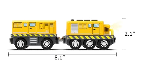Battery Train Set for Wooden Tracks, Motorized Locomotive Train Toy for Kids, Electric Trains Accessories with Magnetic Trains Compatible with Thomas, Brio, Chuggington, Melissa & Doug