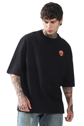 Image of Hubberholme Men Cotton Printed Oversized Round Neck Half Sleeves Tshirts