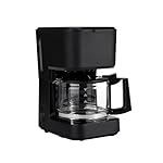 Amazon Basics 5 Cup Drip Coffee Maker, Coffee Machine with Glass Coffee Pot (0.8 Qt), Auto Shut-off, Auto Pause, Removable Filter Basket, Matte Black