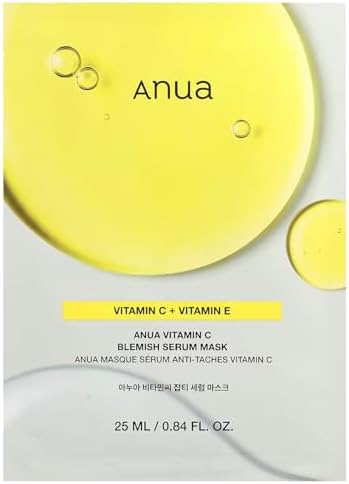 ANUA Vitamin C + Vitamin E Blemish Serum Sheet Mask for Brightening and Hydration 25ml x 1