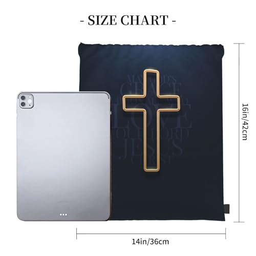 Christian Jesus Cross Drawstring Backpack Sports Bag Gym Sackpack Easter Holiday String Bags for Men Women4