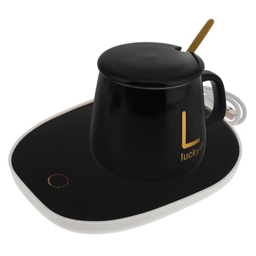 GRIRIW Heated Cup Coaster Constant Temperature Pad for Hot Drinks Ceramic Mug Warmer Desk Heater Insulation Pad