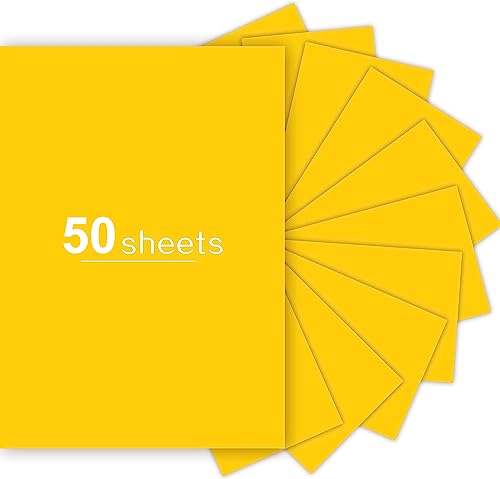 50 Sheets Yellow Cardstock 8.5 x 11 inch, 250gsm/92lb Yellow Cardstock Paper for DIY Arts and Cards Making, Heavy Brown Craft Paper for Invitations, Stationary Printing,Scrapbook Supplies