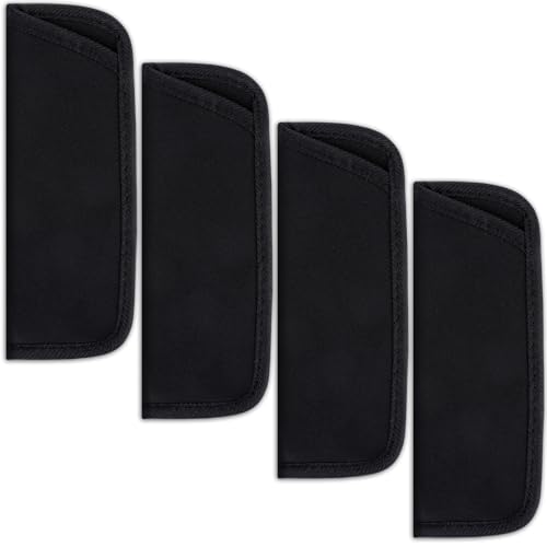 Xthrotsenk Pacote com 4 estojos macios para óculos, preto, porta-óculos, capa protetora para óculos, viagem, estojo de óculos de sol, bolsa de tecido, bolsa de óculos, suporte macio para óculos,