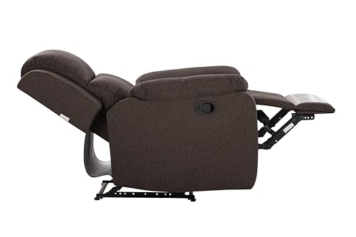 Image of Urban living - Joseph Single Seater Fabric Manual Recliner | 1 Seater Sofa | Single Sofa Recliner | 1 Seater Chair Sofa | 1 Year Warranty | Dark Brown
