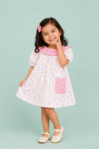 Image of Kidbea Girls Cotton Dresses | Stylish Printed & Checked Frocks | Party, Casual Summer Dress Collection for Kids
