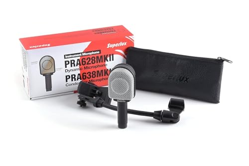 Image of Superlux PRA-628 MKII Electret Condenser Microphone - Supercardioid, High SPL, XLR Output - Ideal for Drums, Overheads, Brass Instruments, Live & Studio Recording