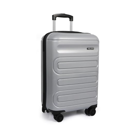 Image of Police Novex Hard PP Check-in Trolley Bag | Lightweight Travel Suitcase with TSA Lock & 8 Smooth Spinner Wheels | Durable Large Luggage for Men & Women | Grey (Large)
