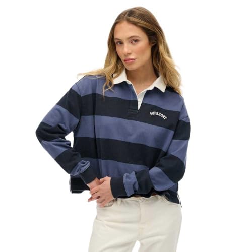 Superdry Athletic Essential Stripe Rugby Long Sleeve Polo XL