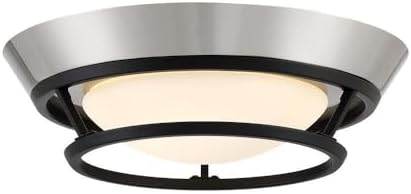 George Kovacs P5371-691-L Beam Me Up LED Flush Mount, Coal With Brushed Nickel