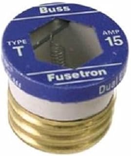 Bussman BP/T-15 15 Amp Dual-Element Time-Delay Plug Base Fuse 2 Count