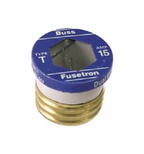Bussman BP/T-15 15 Amp Dual-Element Time-Delay Plug Base Fuse 2 Count