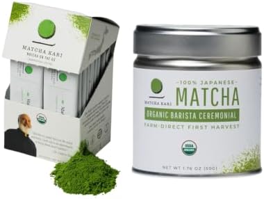 Matcha Kari Ceremonial Matcha Green Tea Powder Sticks (24) + Barista 50 g