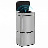 HOMCOM Poubelle de cuisine automatique Tri Sélectif 72L avec 3...