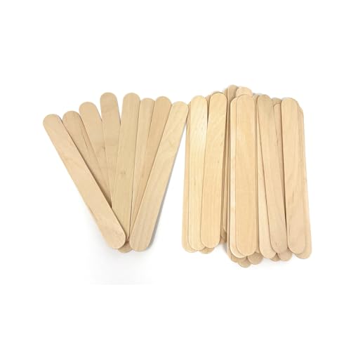 Supplika Jumbo 6 Inch Wooden Multi-Purpose Popsicle Sticks,Craft, Ice Cream, Wax, Waxing, Tongue Depressor Wood Sticks [100 Count]