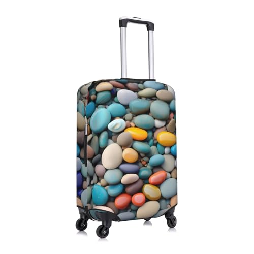 Beach Colored Pebbles Luggage Covers For Suitcase Approved,Suitcase Cover Protector Fit 18-32 InchLuggage3