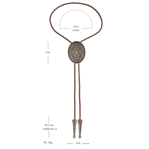 Image of GelConnie Floral Bolo Tie for Men Womens Bolo Tie Necklace Native American Black Men's Bolo Ties Western Cowboy Bolero Ties